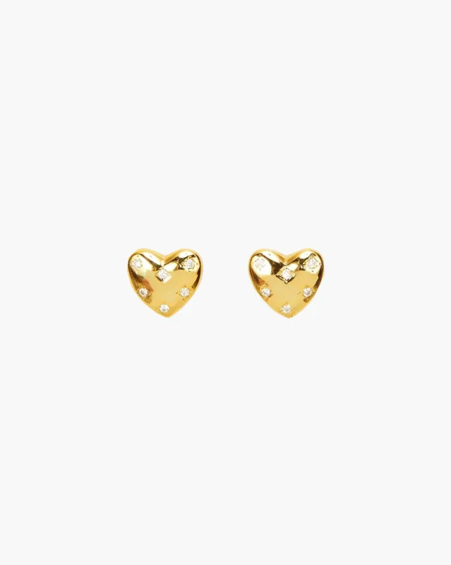 Juliette Heart Stud Earrings sold by En Route Jewelry