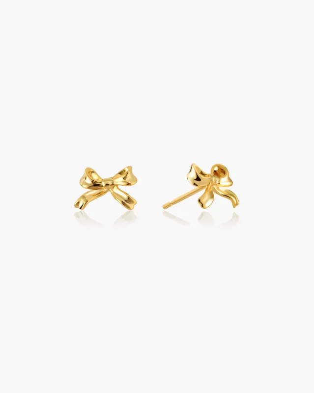 Ribbon Stud Earrings made by En Route Jewelry