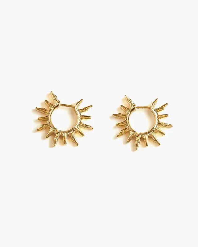 Sun Hoop Earrings sold by En Route Jewelry