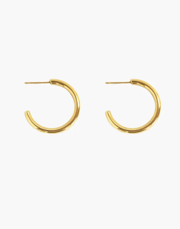 Gold 30mm Endless Hoop Earrings sold by En Route Jewelry