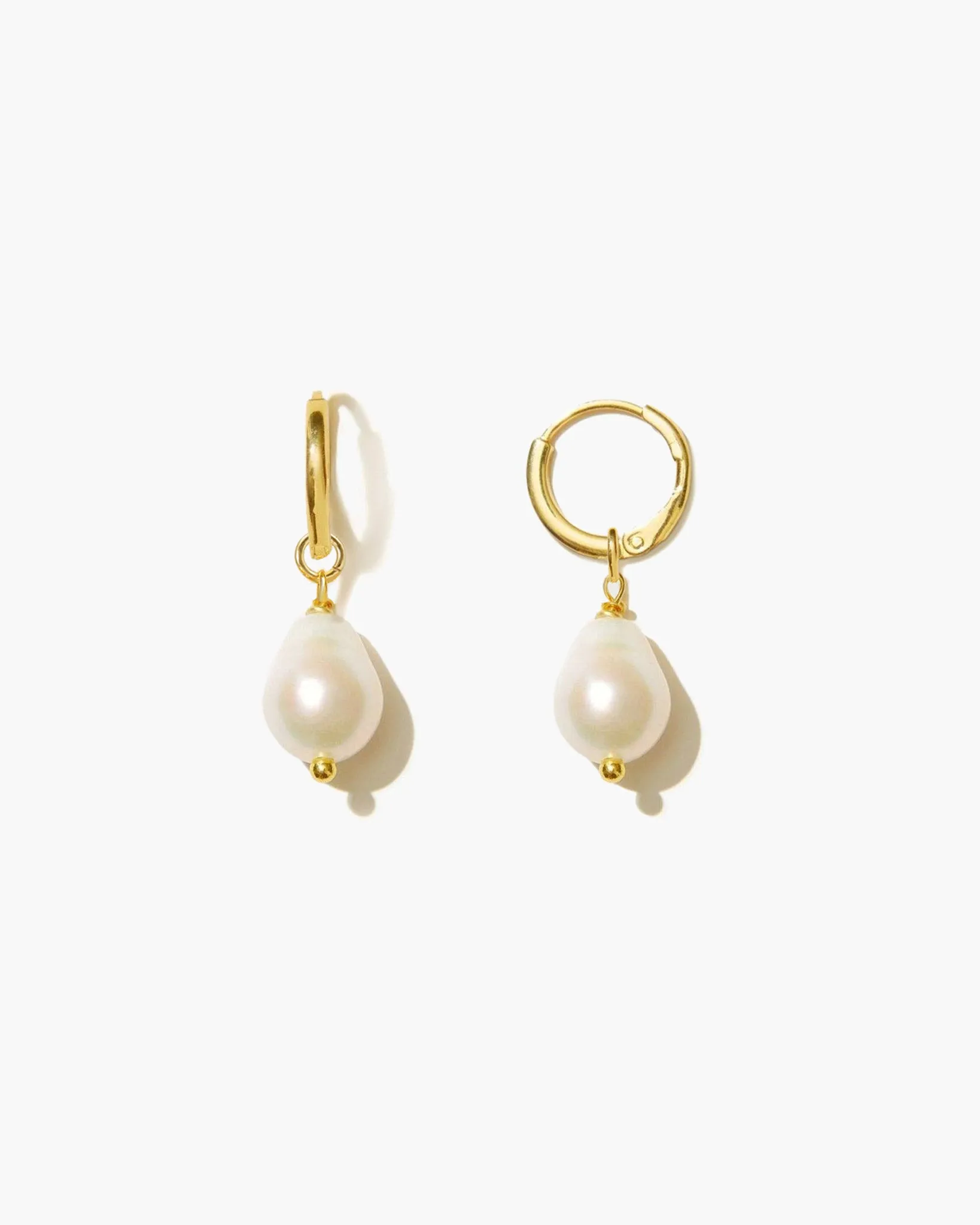 Pearl Hoop Earrings sold by En Route Jewelry product image thumbnail 3