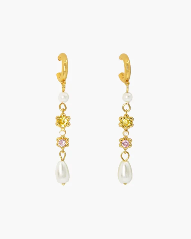 Flower Drop Earrings made by En Route Jewelry