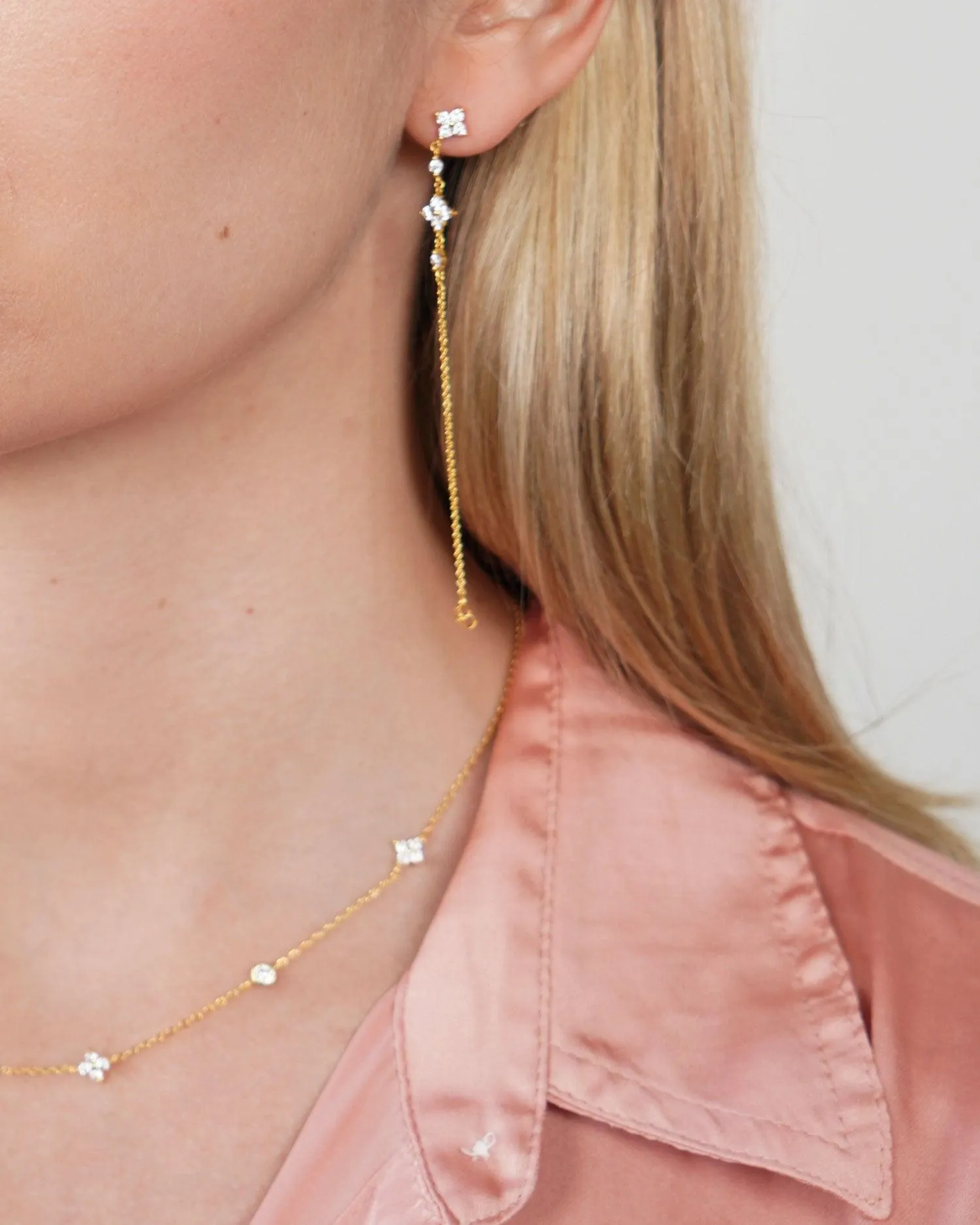 Gold Clover Drop Earrings sold by en route product image thumbnail 3