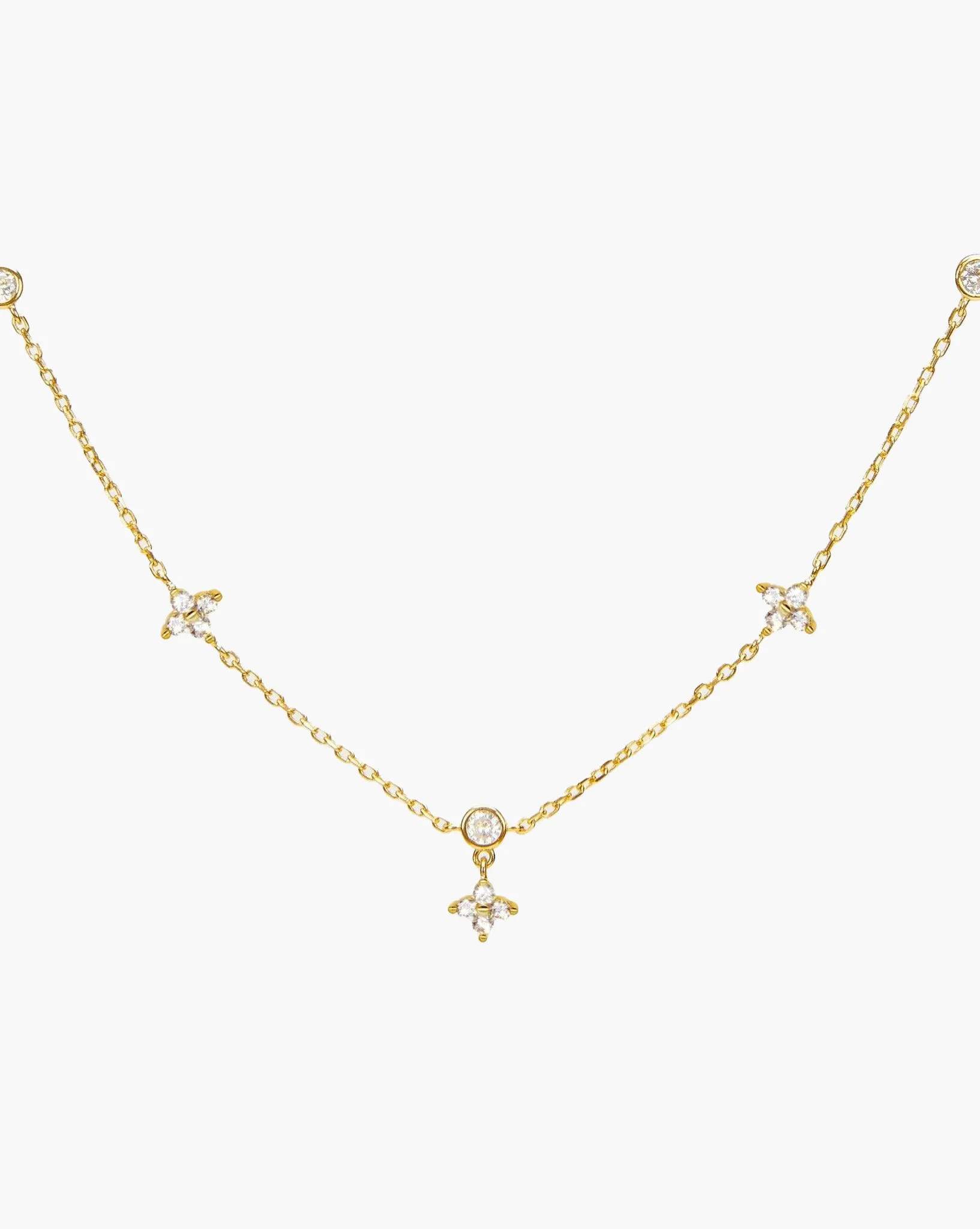 Lucky Clover Necklace in Gold sold by en route
