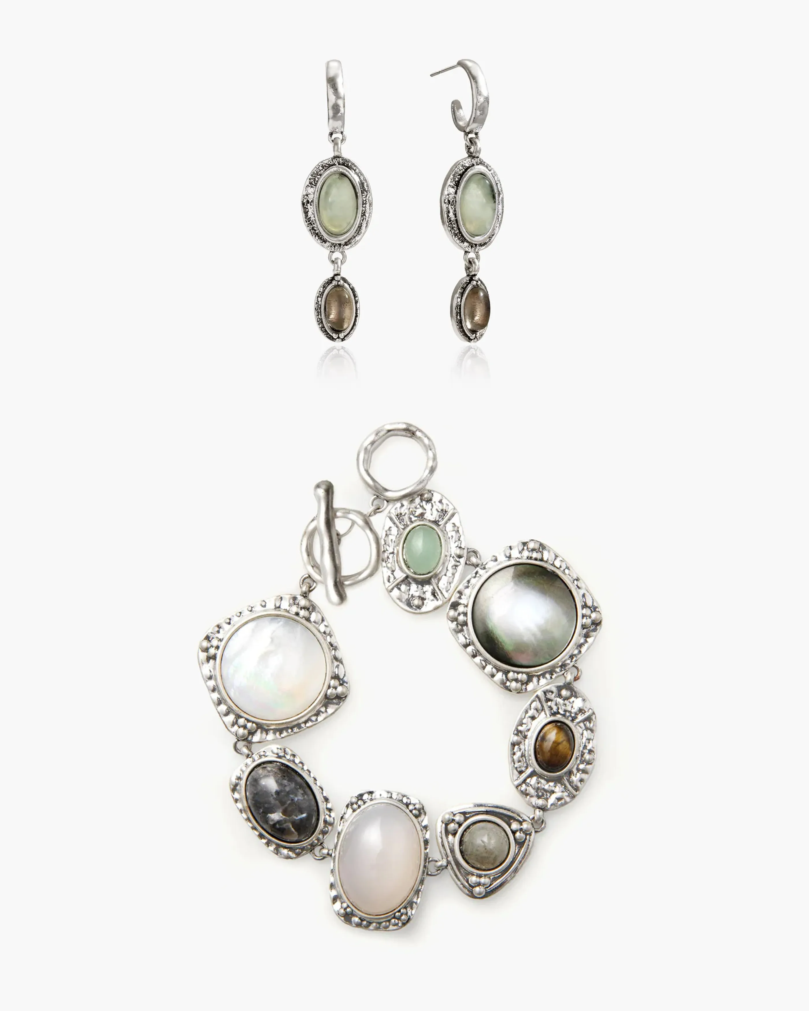 Athena Bracelet & Moss Amulet Earrings Set sold by En Route Jewelry