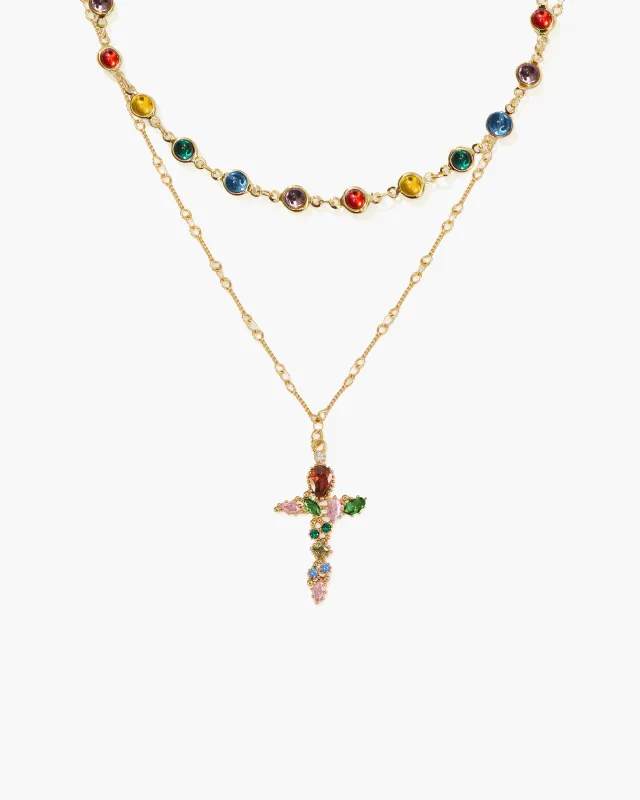 Infinity Rainbow Necklace Set made by En Route Jewelry