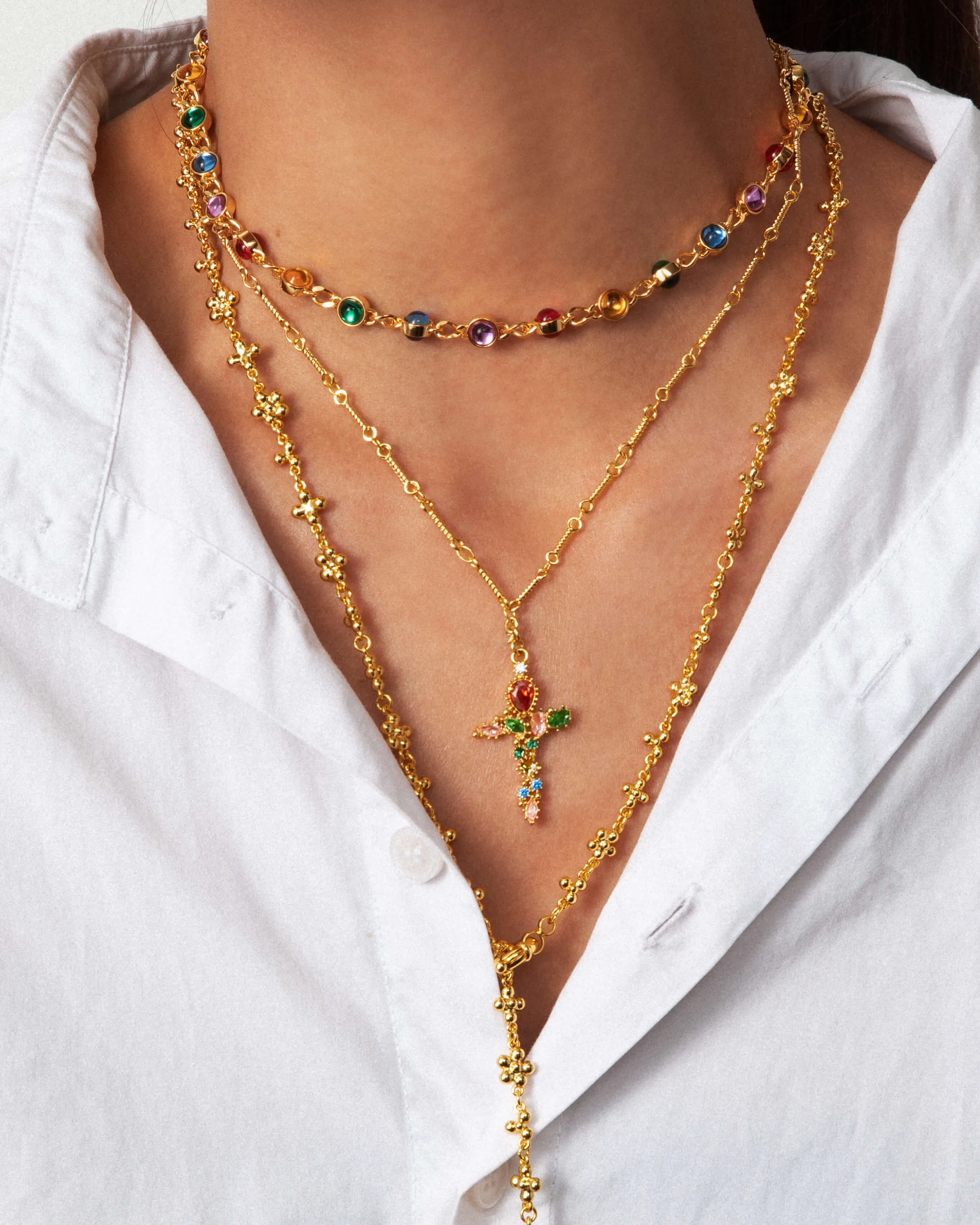 Iridescent Cross Necklace sold by En Route Jewelry product image thumbnail 2