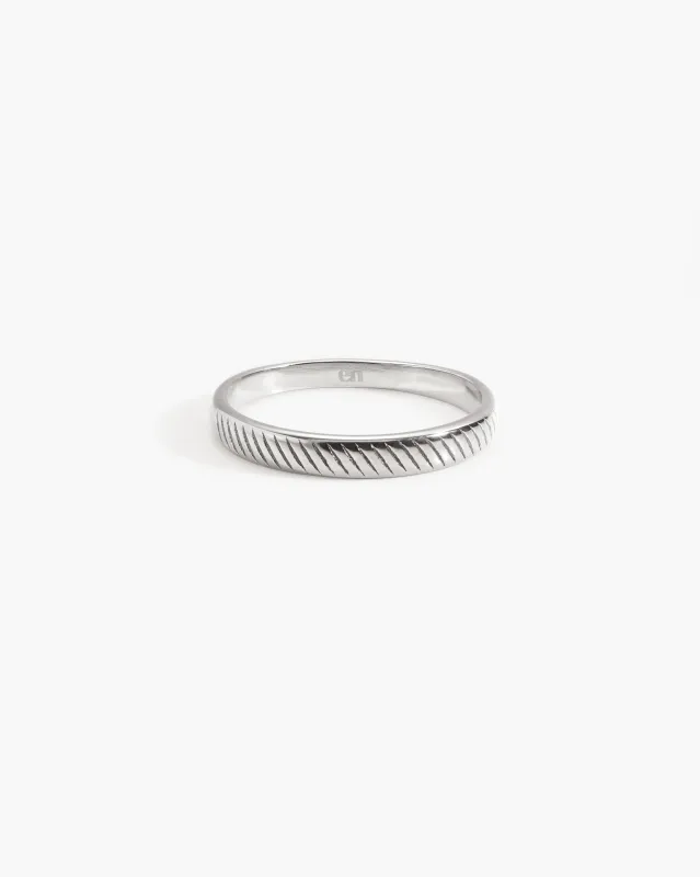 Silver Twill Ring made by En Route Jewelry
