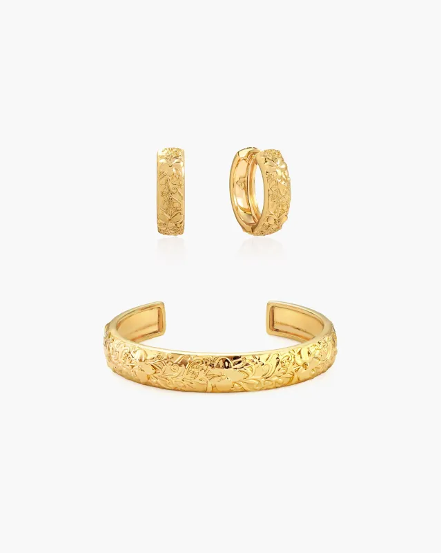 Serenade of Orchid Earrings & Bangle Set made by En Route Jewelry