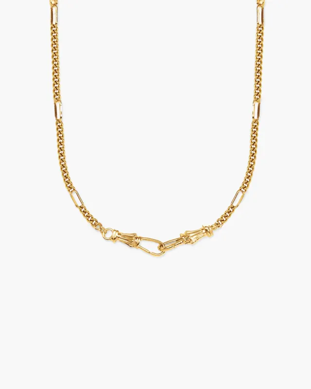 Deco Clasp Chain Necklace in Gold made by En Route Jewelry