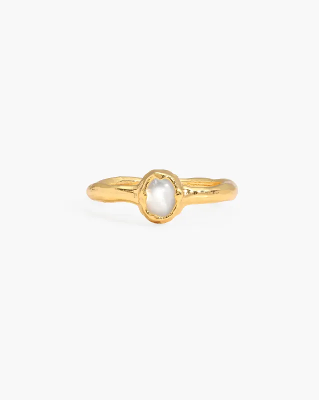 Birthstone Ring in Gold - June made by En Route Jewelry