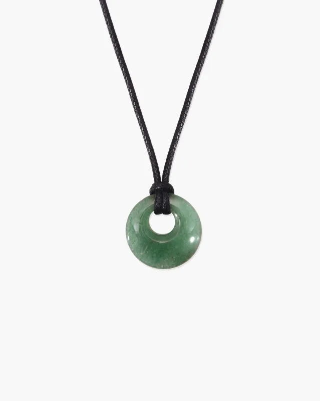 Green Aventurine Cord Necklace made by En Route Jewelry