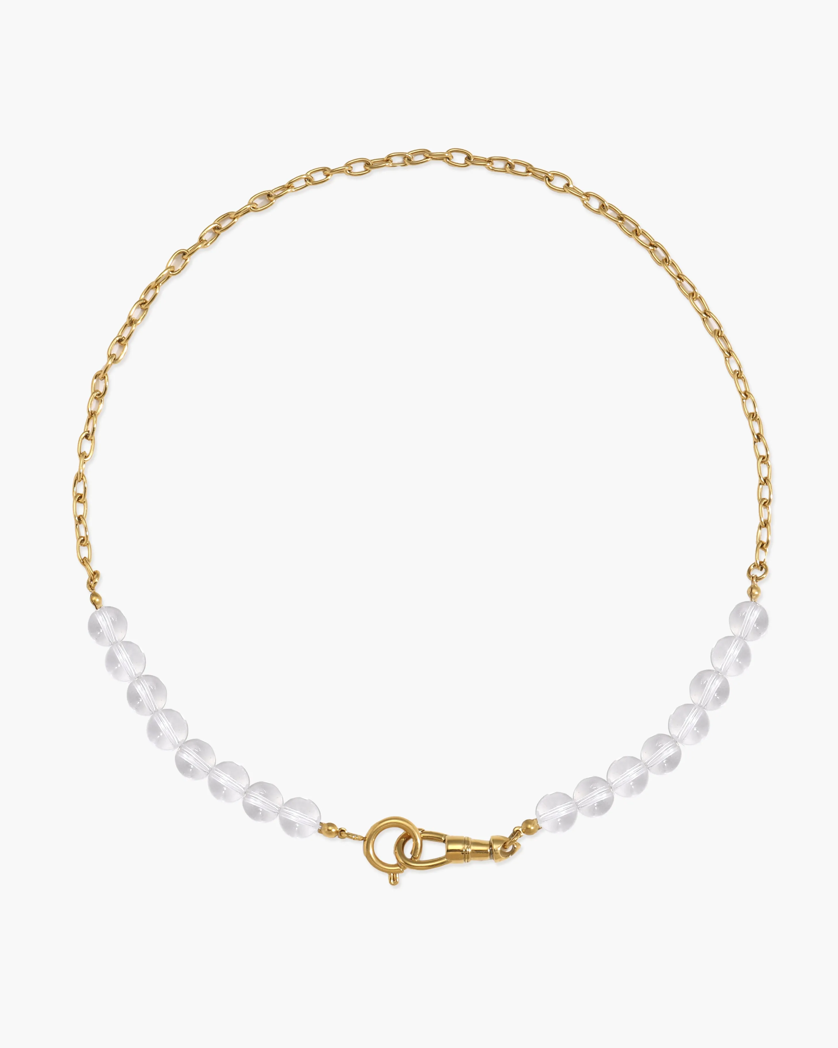 Clear Quartz Beaded Necklace with Charm Holder Clasp sold by En Route Jewelry product image thumbnail 5