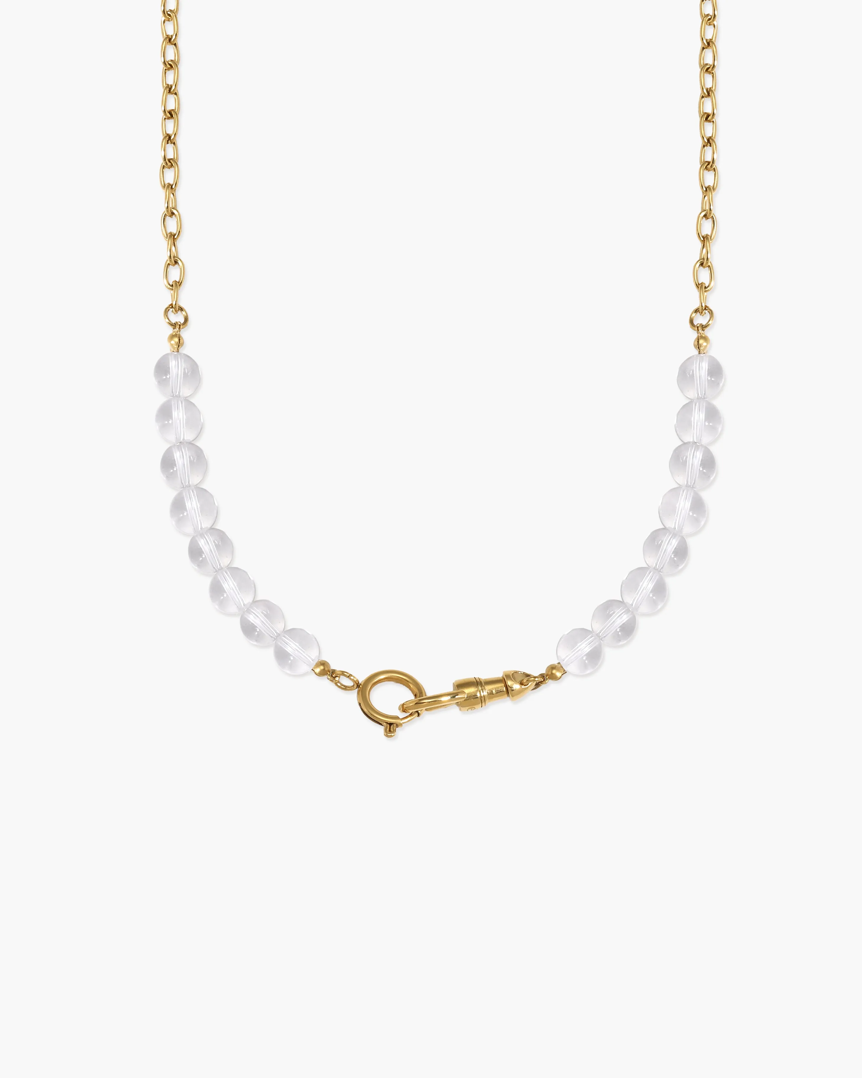 Clear Quartz Beaded Necklace with Charm Holder Clasp sold by En Route Jewelry product image thumbnail 3