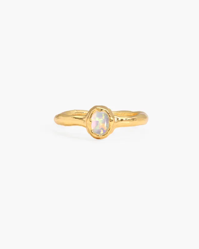 Birthstone Ring in Gold - October made by En Route Jewelry