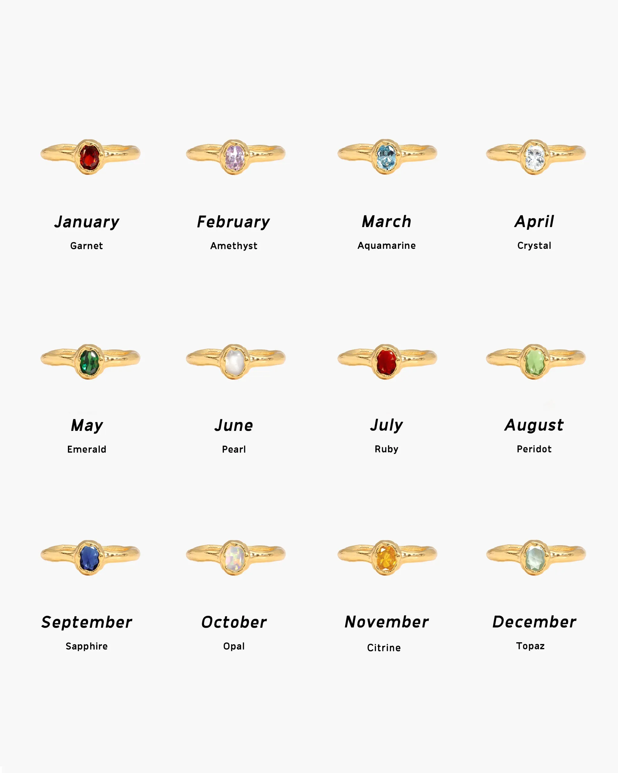 Birthstone Ring in Gold - January sold by en route product image thumbnail 5
