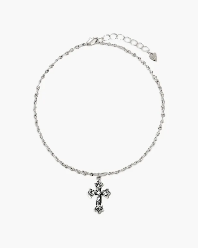 Relic Cross Charm Anklet in Silver sold by En Route Jewelry