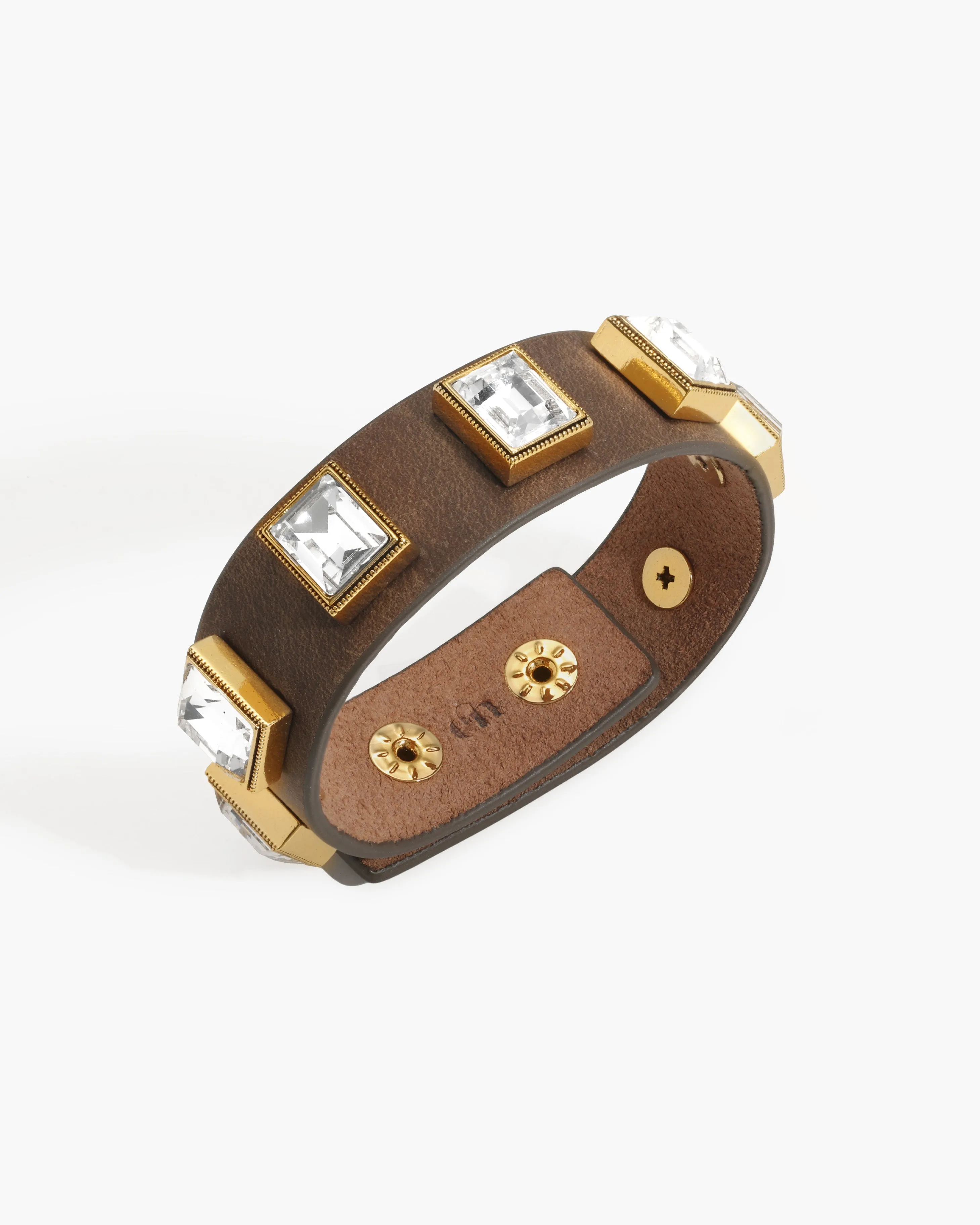 Crystal Studded Leather Wristband sold by En Route Jewelry product image thumbnail 5