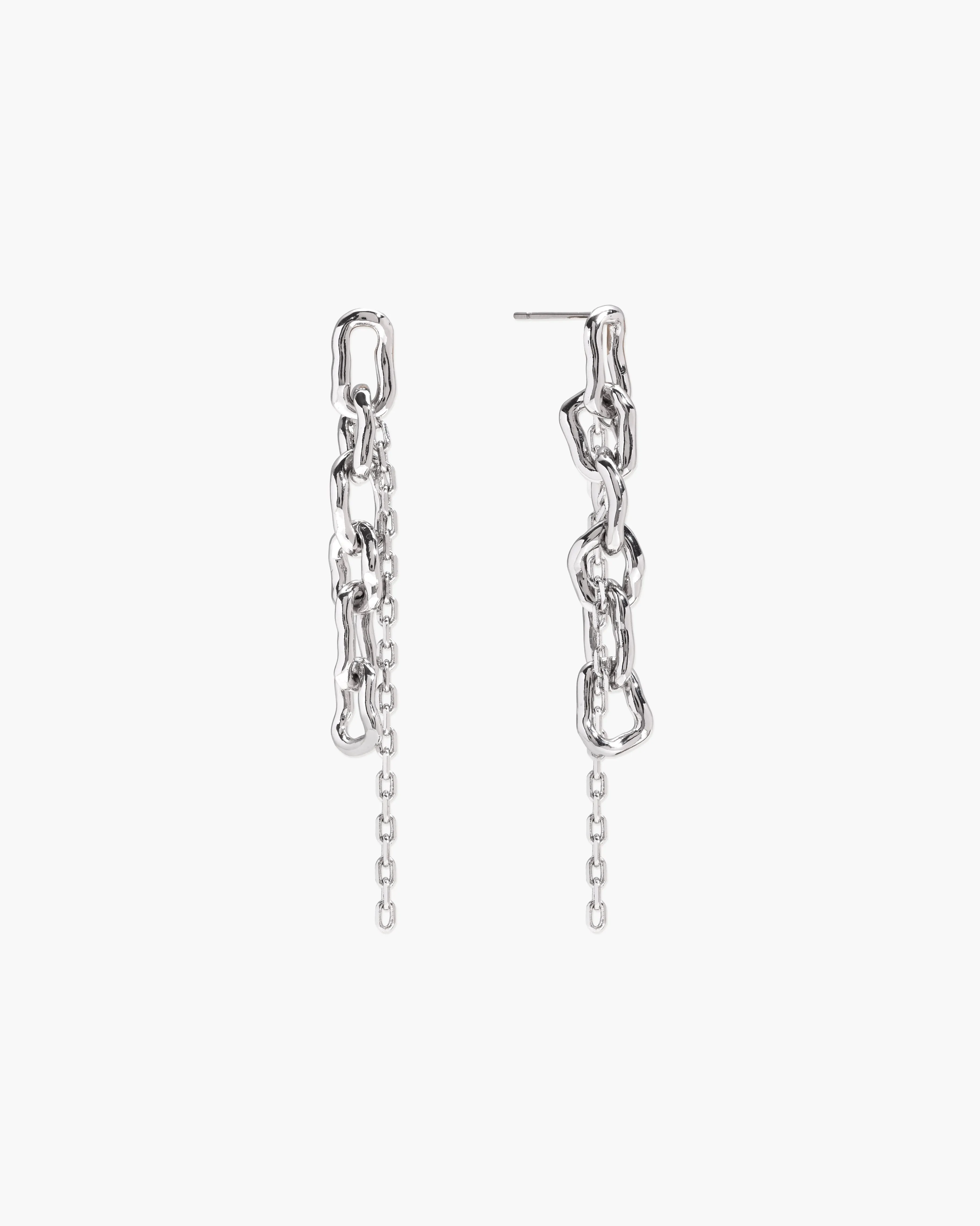 Molten Dual Chain Drop Earrings sold by En Route Jewelry