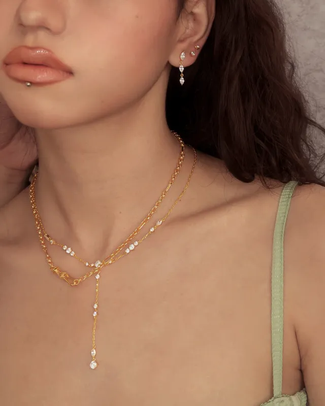 Adriana Necklace & Crystal Marquise Earrings Set made by En Route Jewelry