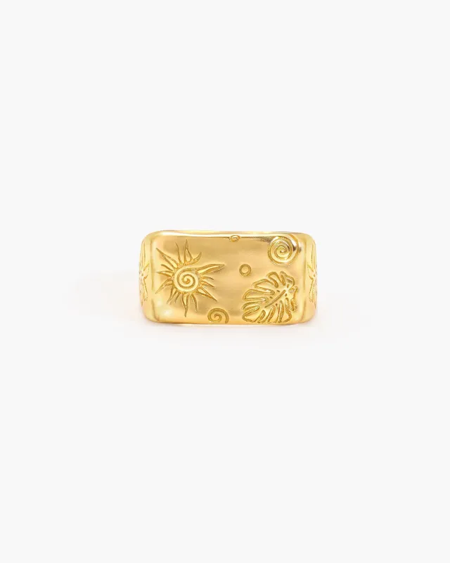 Palma Signet Ring made by En Route Jewelry