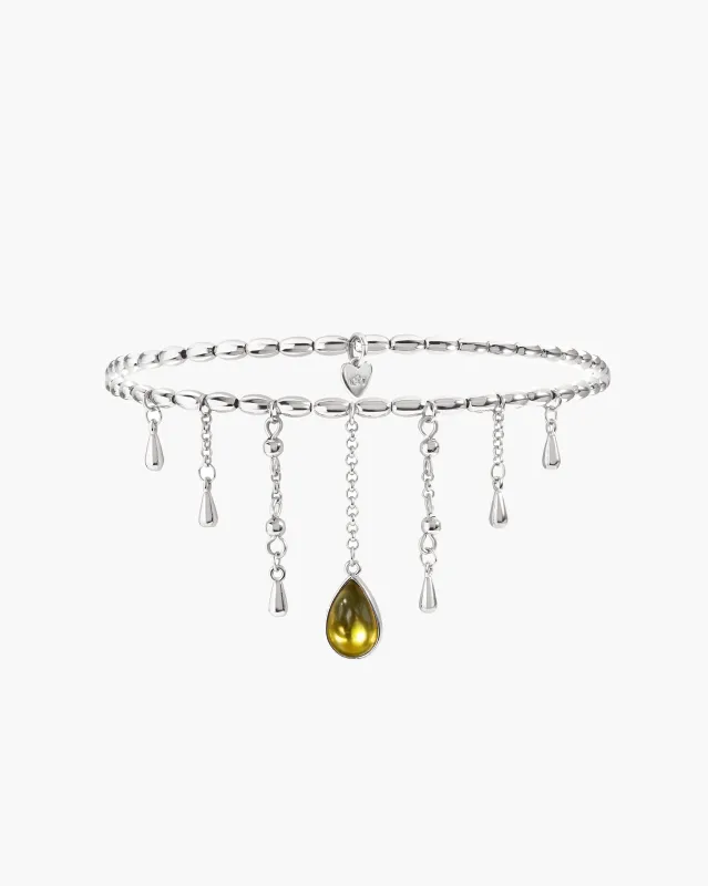 Waterdrop Anklet in Silver made by En Route Jewelry