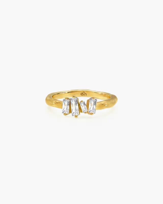 Icicle Baguette Cluster Ring made by En Route Jewelry