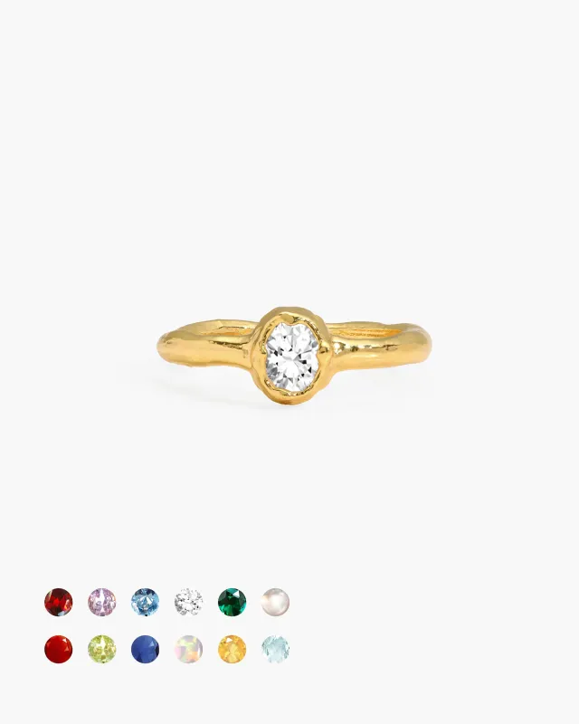 Birthstone Ring in Gold - April made by En Route Jewelry