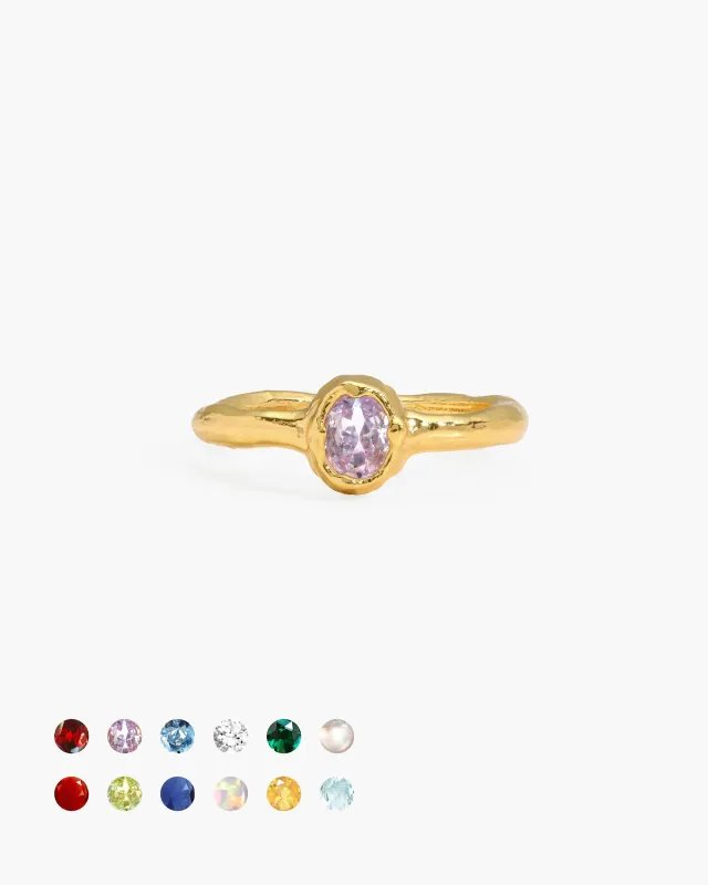 Birthstone Ring in Gold - February made by En Route Jewelry