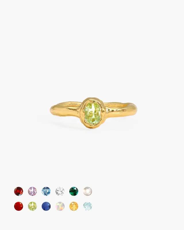 Birthstone Ring in Gold - August made by En Route Jewelry