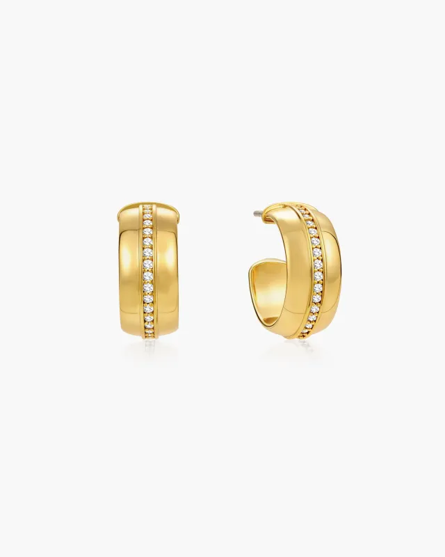 Vice Hoop Earrings in Gold made by En Route Jewelry