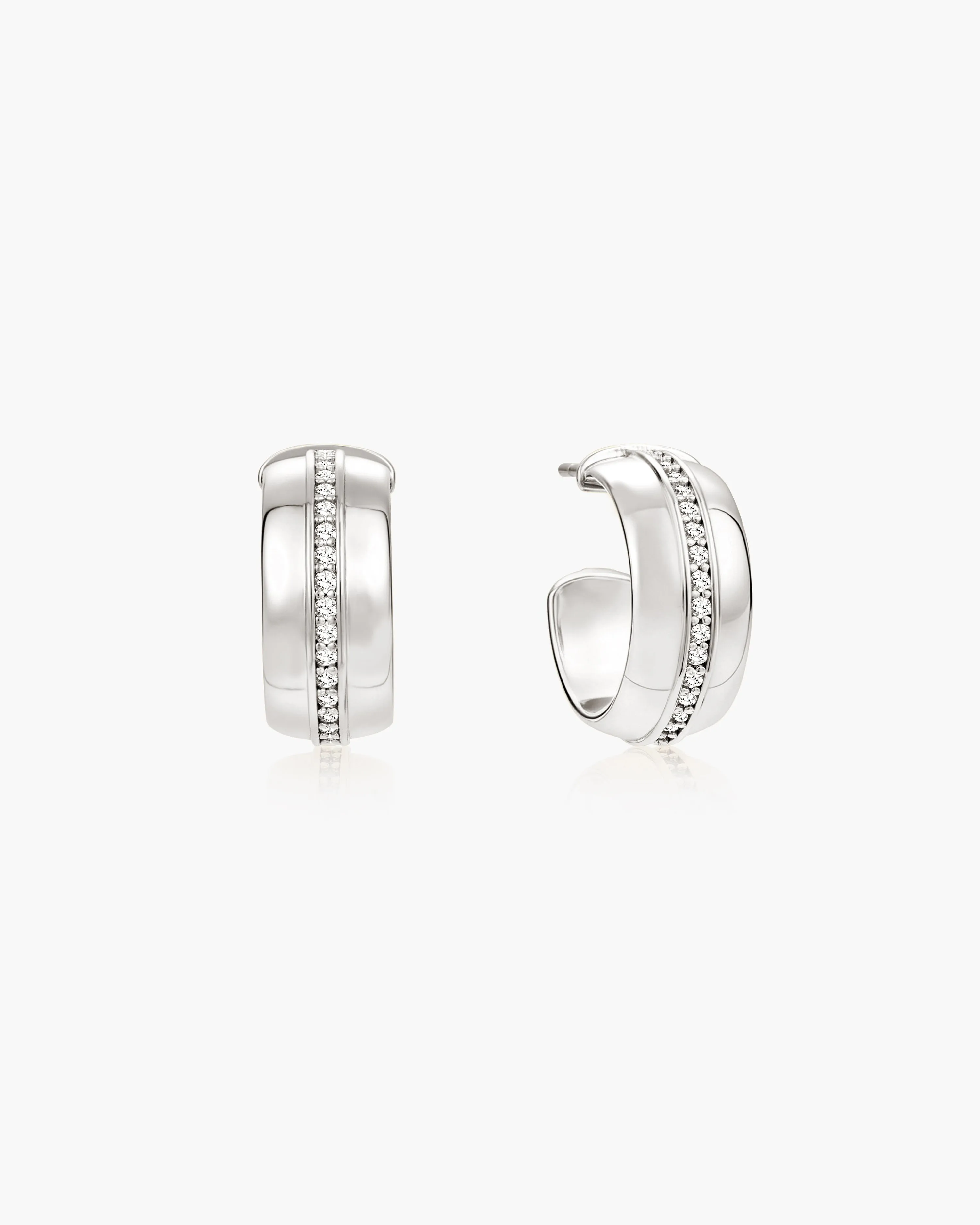 Vice Hoop Earrings in Silver sold by en route