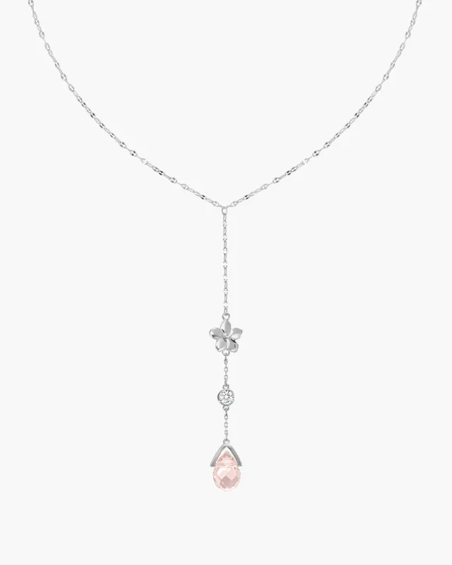 Petal Lariat Necklace in Silver made by En Route Jewelry