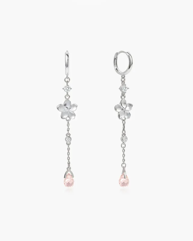Petal Drop Earrings in Silver made by En Route Jewelry