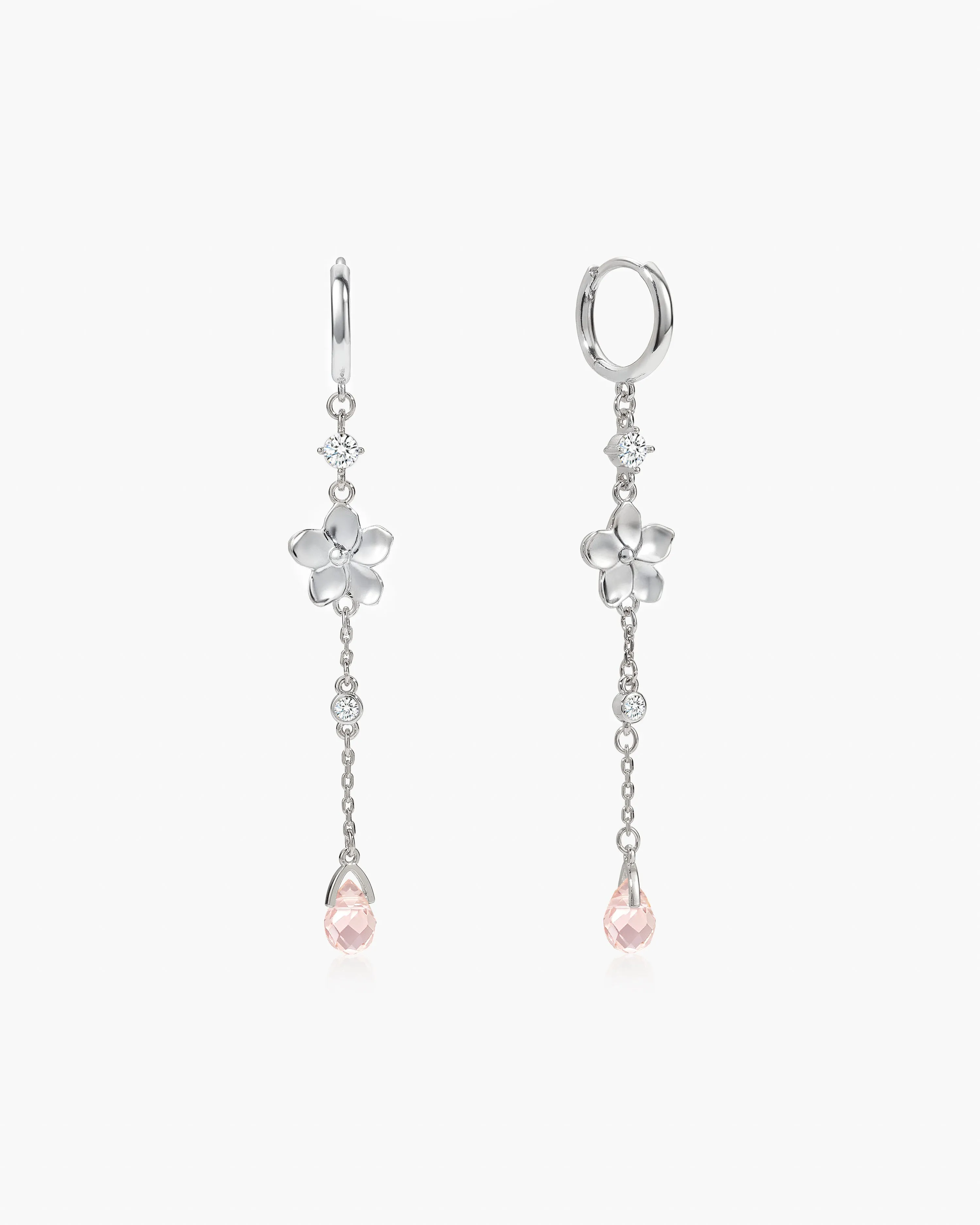 Petal Drop Earrings in Silver sold by en route