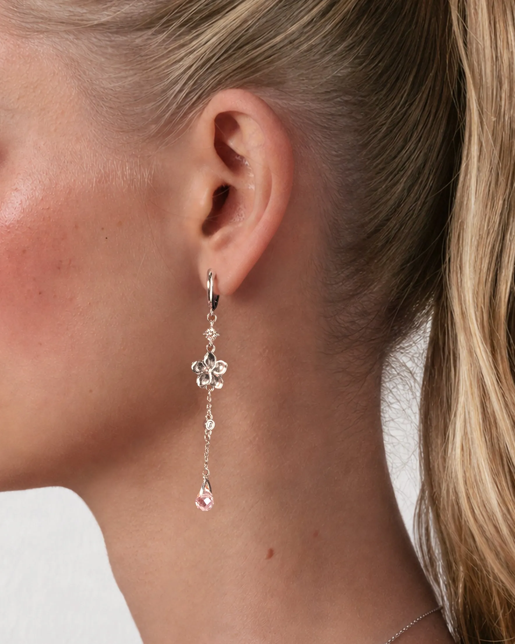 Petal Drop Earrings in Silver sold by en route product image thumbnail 2