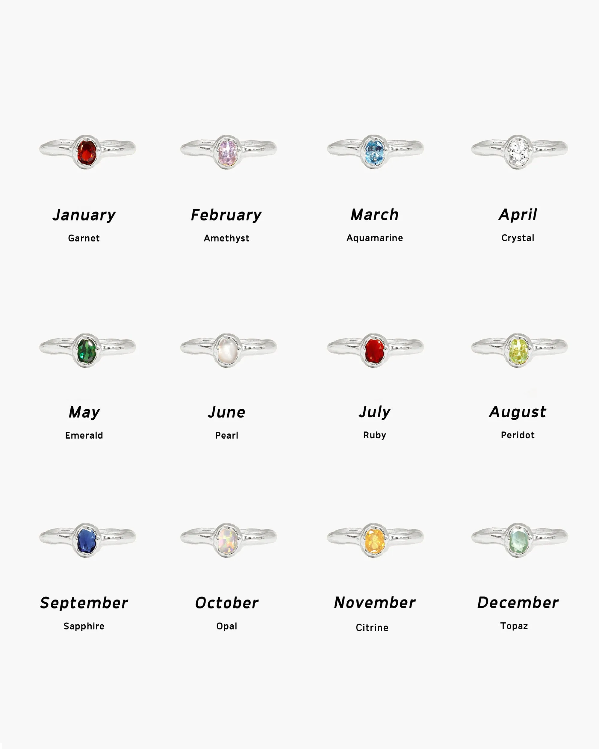 Birthstone Ring in Silver - April sold by En Route Jewelry product image thumbnail 5