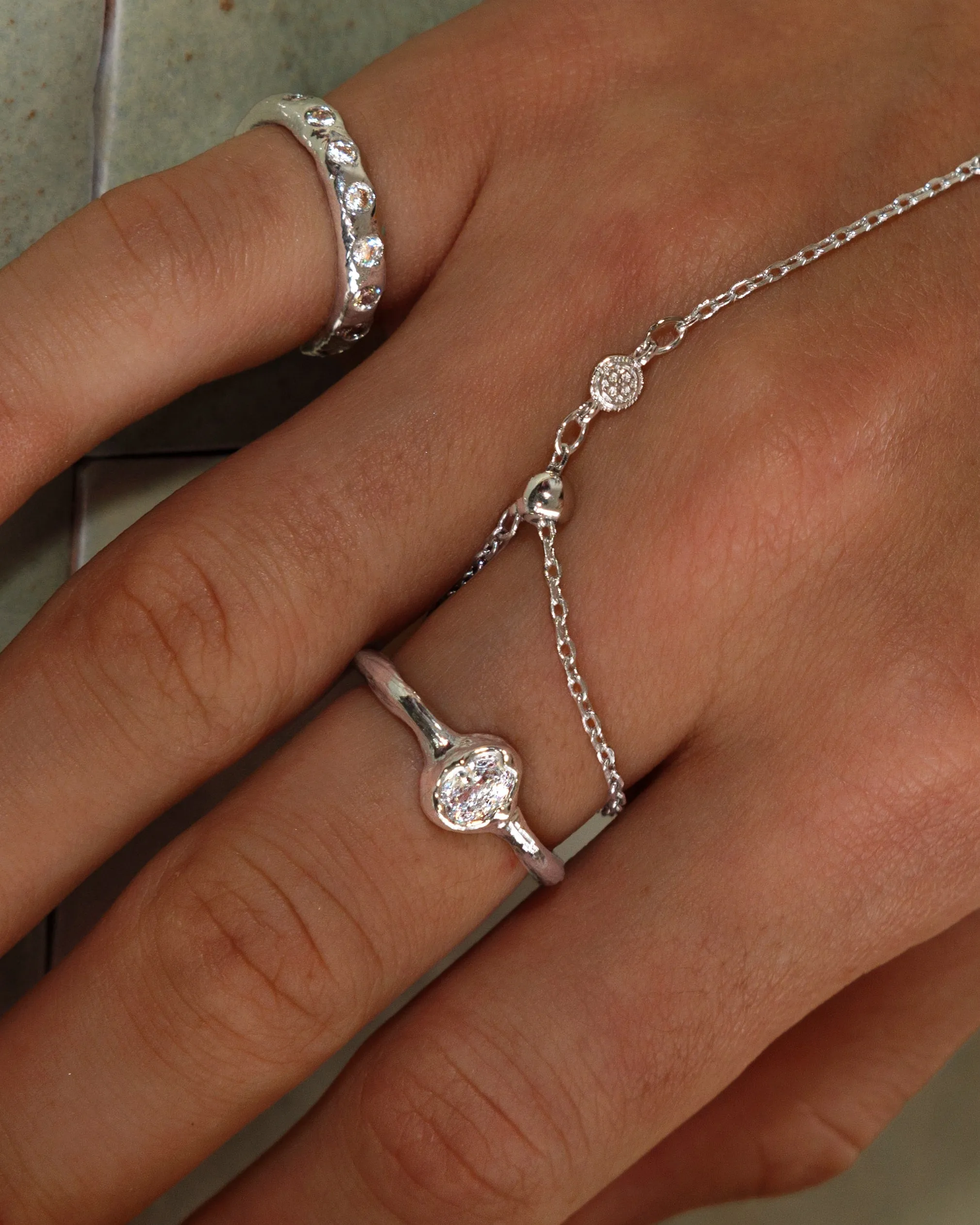 Birthstone Ring in Silver - April sold by En Route Jewelry product image thumbnail 2