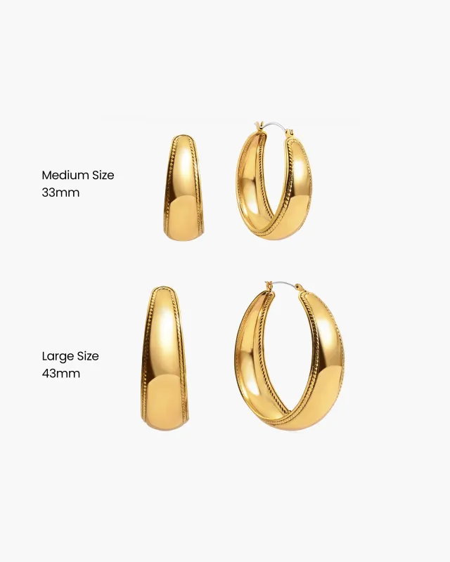 Orin Medium Hoop Earrings in Gold made by En Route Jewelry