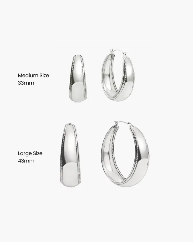 Orin Medium Hoop Earrings in Silver made by En Route Jewelry