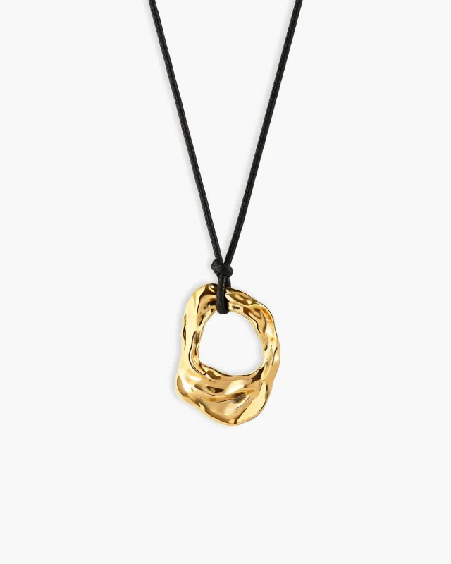 Liquid Shell Cord Necklace in Gold made by En Route Jewelry
