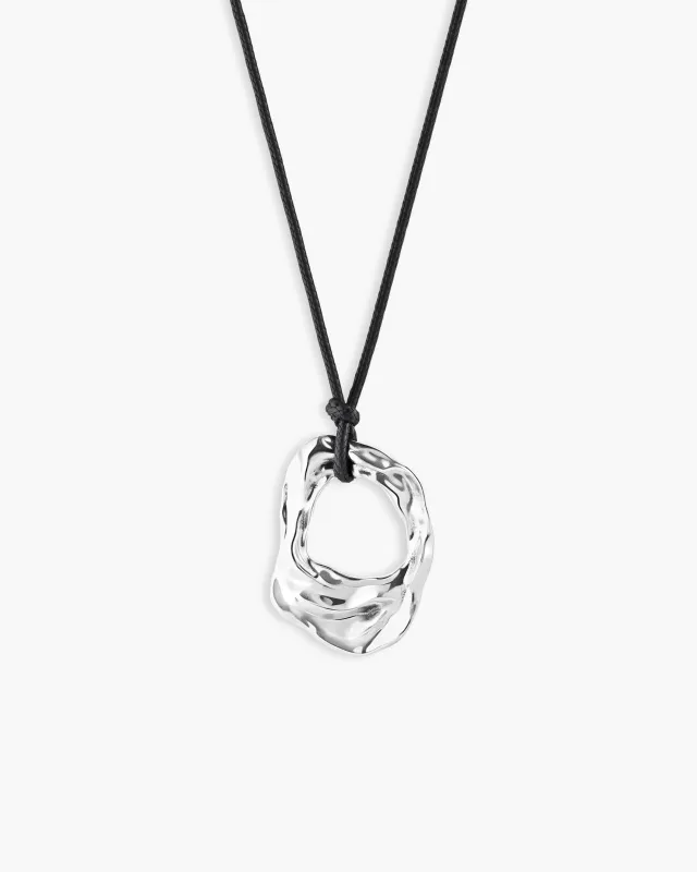 Liquid Shell Cord Necklace in Silver made by En Route Jewelry