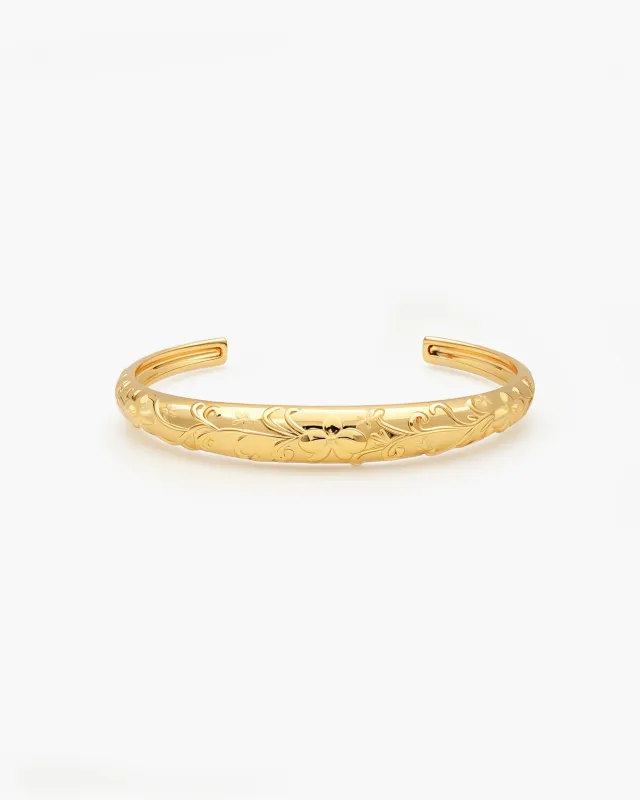 Serenade of Orchid Dome Bangle in Gold made by En Route Jewelry