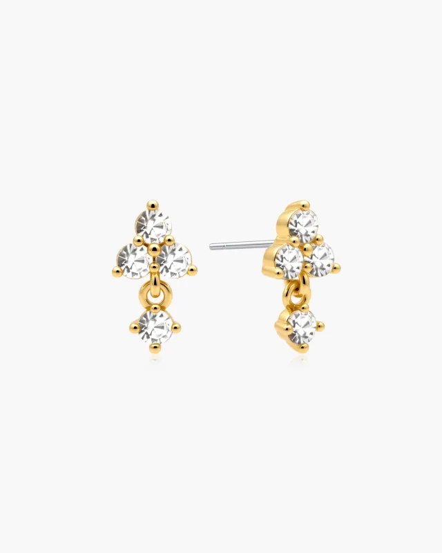 Fleur Trio Drop Stud Earrings made by En Route Jewelry