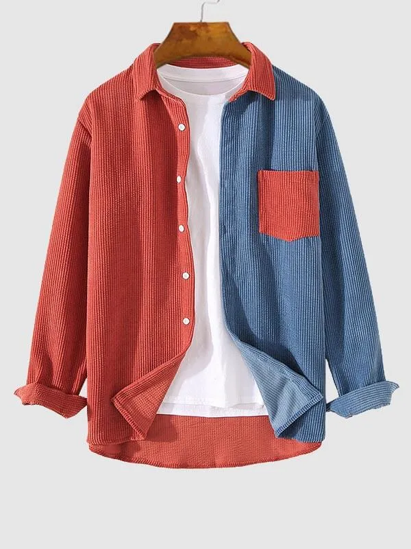 Marco | Men’s Color-Block Corduroy Shirt sold by Northstyle Fashion