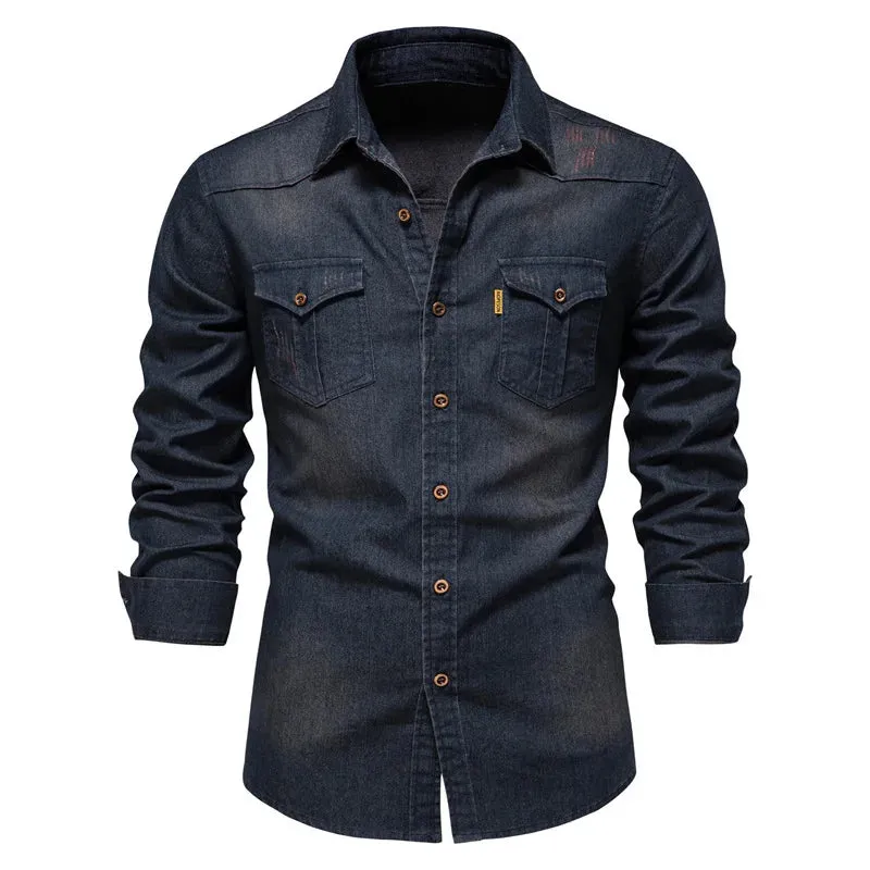Lucas | Men’s Denim Button-Up Shirt sold by Northstyle Fashion