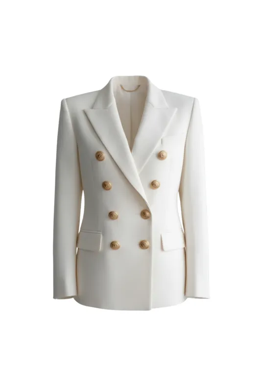 Women’s Double-Breasted Gold Button Blazer sold by Northstyle Fashion