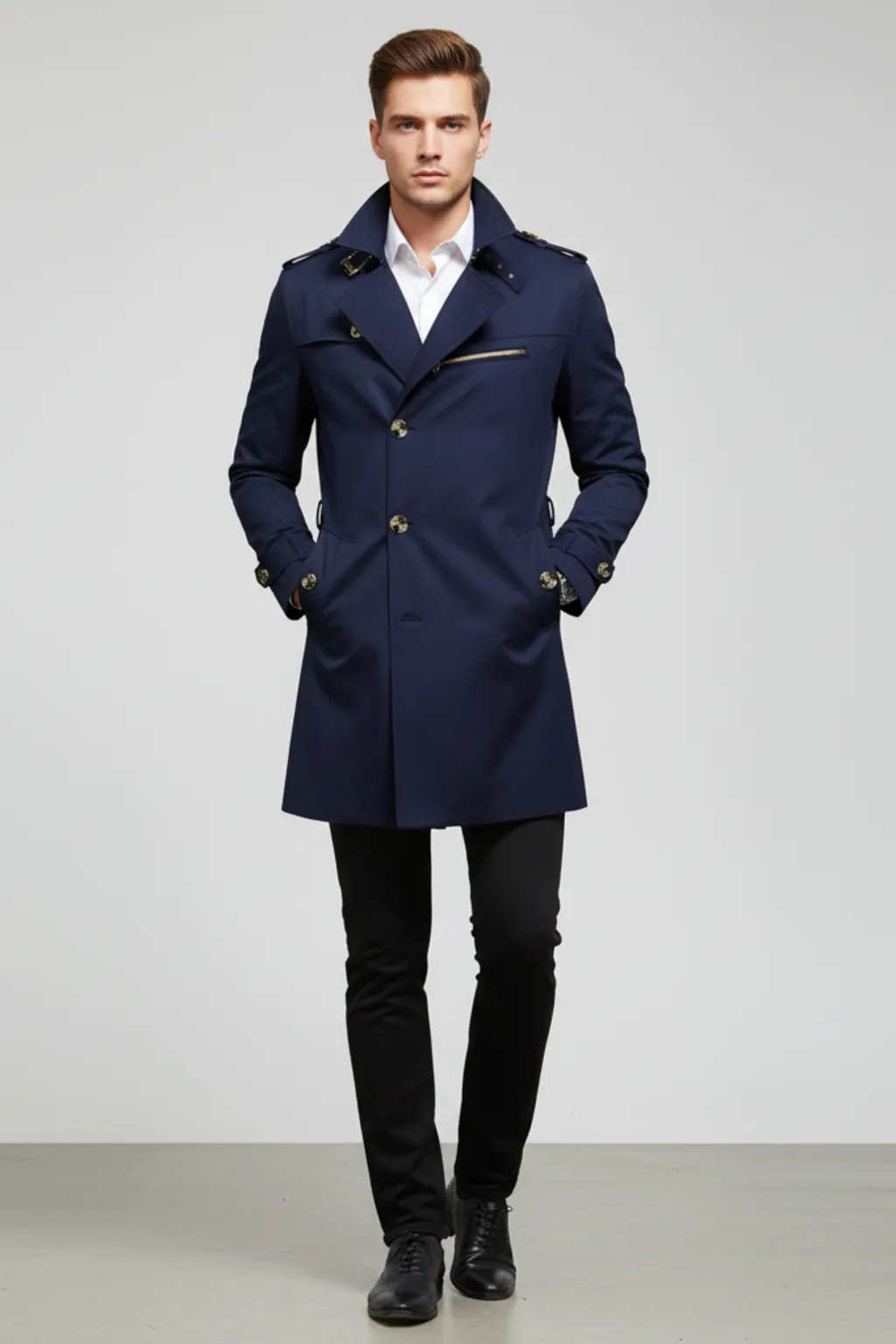 Men’s Double-Breasted Trench Coat sold by Northstyle Fashion product image thumbnail 2