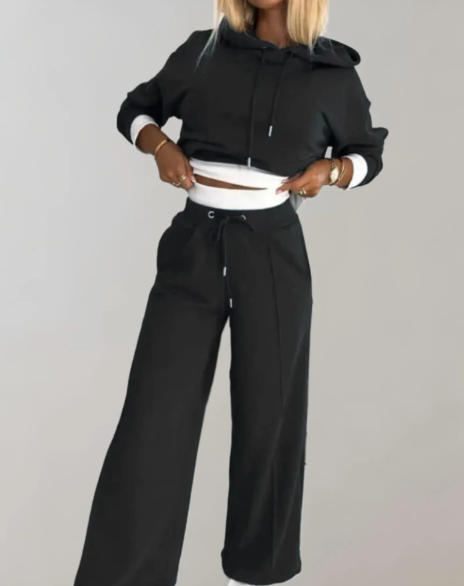 Bethany | Women's Two Piece Wide Leg Tracksuit Set sold by Northstyle Fashion