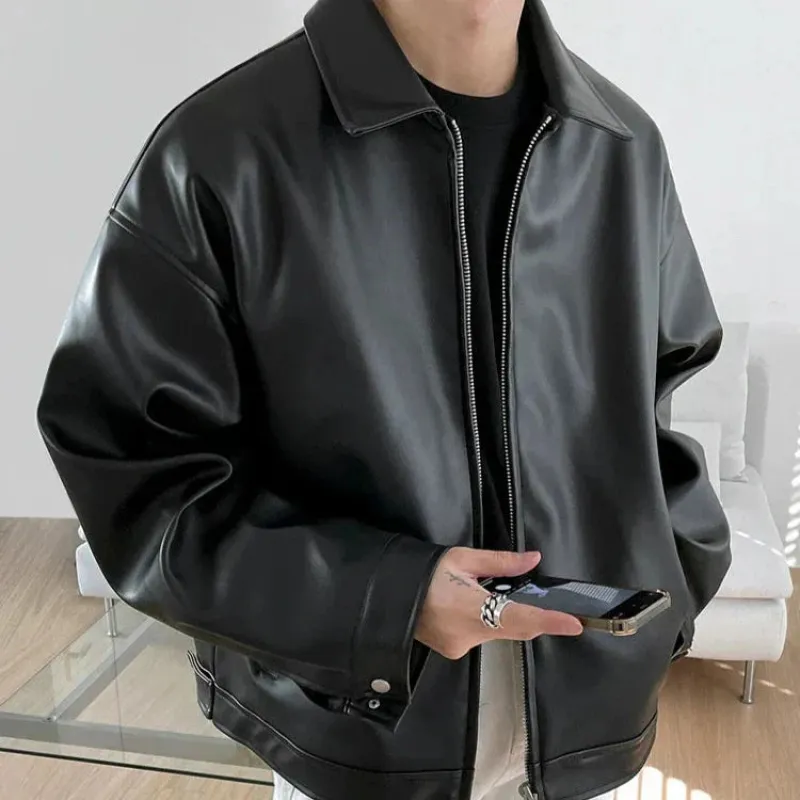 Matthew | Men’s Streetwear Oversized Leather Bomber Jacket sold by Northstyle Fashion